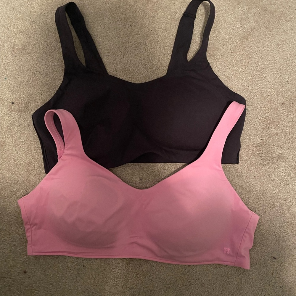 Women's Pink and Black Huug Bra Set
